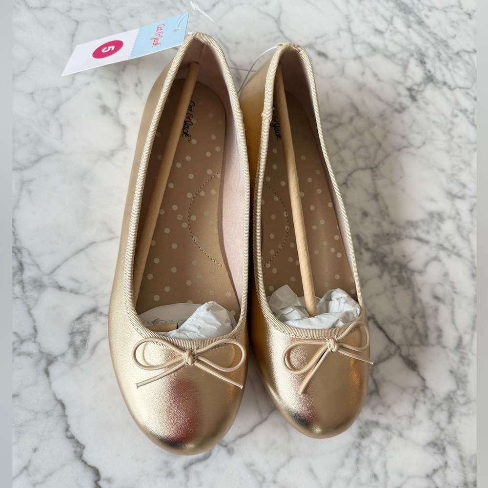 Girls Cat & Jack: Gold Ballet Flat size 5 BRAND NEW